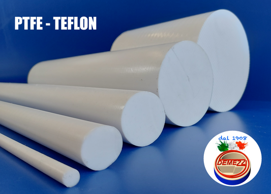 Barra tonda PTFE Teflon bianco diametro 15 mm lunghezza 1 metro materiale plastico lavorabile per basse e alte temperature